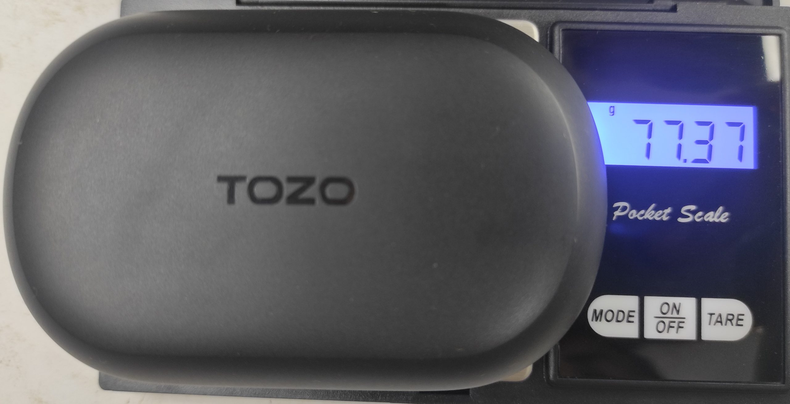 measuring Tozo open buds with charging case