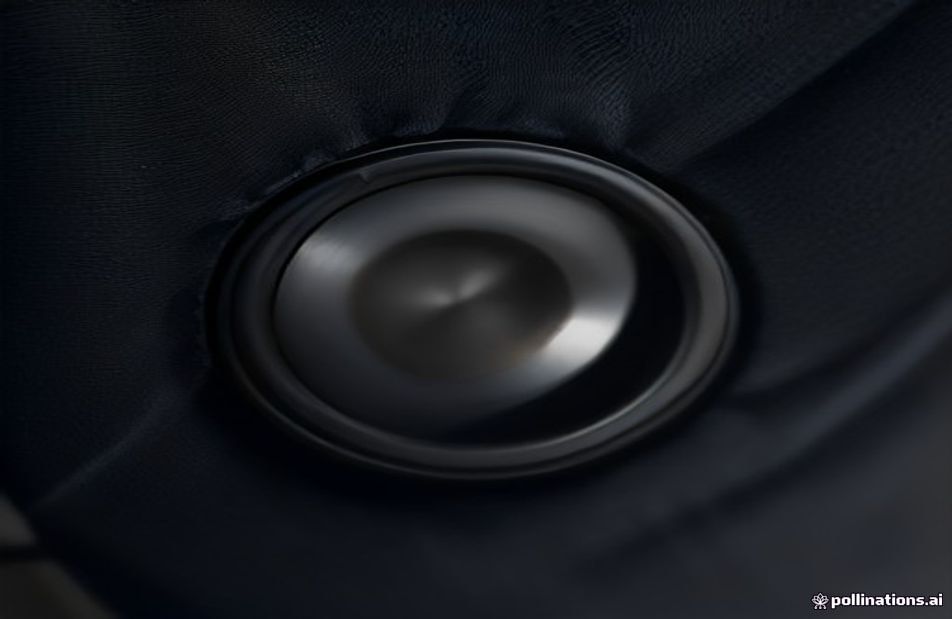 Precision cross-section of an over-ear headphone ear cup showing the acoustic bass reflex port, damping mesh, and concha chamber